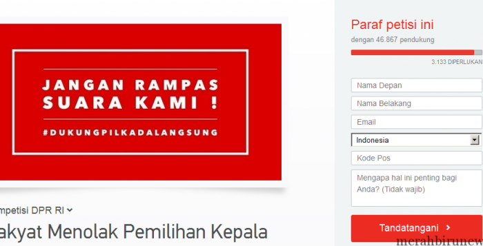 Muncul Petisi Rakyat Menolak Pemilihan Kepala Daerah Melalui DPRD Petisi Rakyat Menolak Pemilihan Kepala Daerah Melalui DPRD Change.org