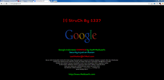 Benarkah Google.Co.Id Di Deface ? Tampilan Halaman Deface google.co.id (fb.com/Madleets)