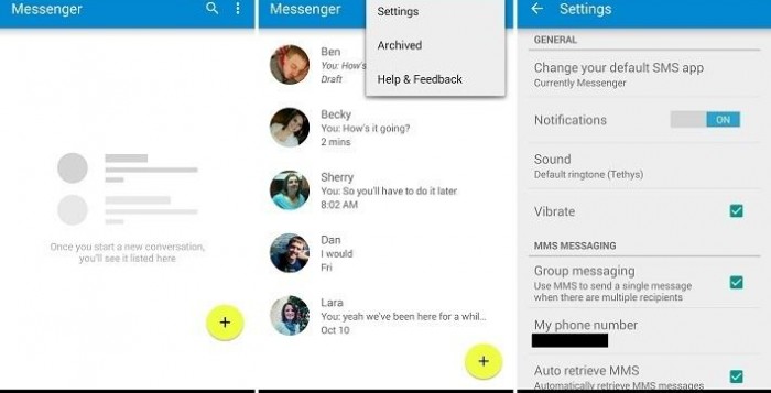 Aplikasi Google Messenger Di Android Lollipop Google Messenger Lollipop ( androidauthority.com )