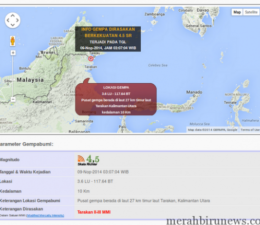 Info Gempa Bumi Tarakan_9 November 2014 @Infobencana