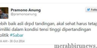 Twit Pramonoanung Terkait DPR Tandingan (twitter @pramonoanung)