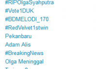 #RIPOlgaSyahputra Jadi Trending Topic, Ucapan Belasungkawa Ramai Di Twitter #RIPOlgaSyahputra