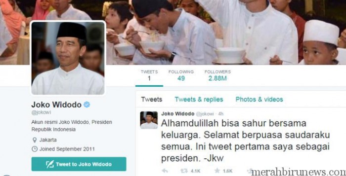 Ultah ke 54, Presiden Jokowi umumkan akun twitter baru