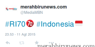Kami mencoba tuit dengan hashtag #70 #Indonesia