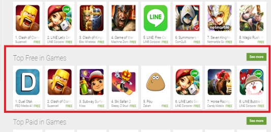 Game Duel Otak Jadi Top Free Game Di Google Play