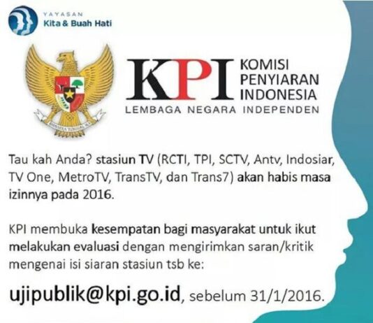 Peduli Dengan Acara TV Indonesia ? Yuk Kirimkan Saran Kritik Ke KPI Sekarang ! Uju Publik Komisi Penyiaran Indonesia